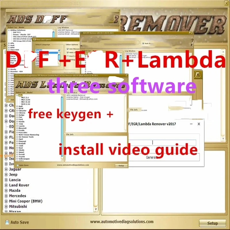 Nástroje na príslušenstvo pre autá DPF a 10 darčekov ECU & _lambda V2017_05