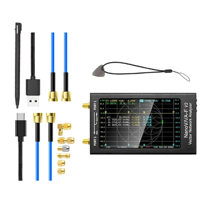 Nástroje Nanovna-F V2 Vector Network Analyzer 50kHz-3GHz Analyzátor HF VHF UHF VNA s parametrami merania 5 000 mAh.
