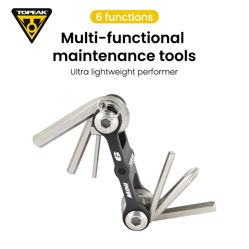 Nástroje Topeak Road Mountain Bicycle Tools Sety Mini Bike Repair Tools Kit Hex Hex Soke Wrench TT2506 Cycling Screwdriver Tool 6 In 1