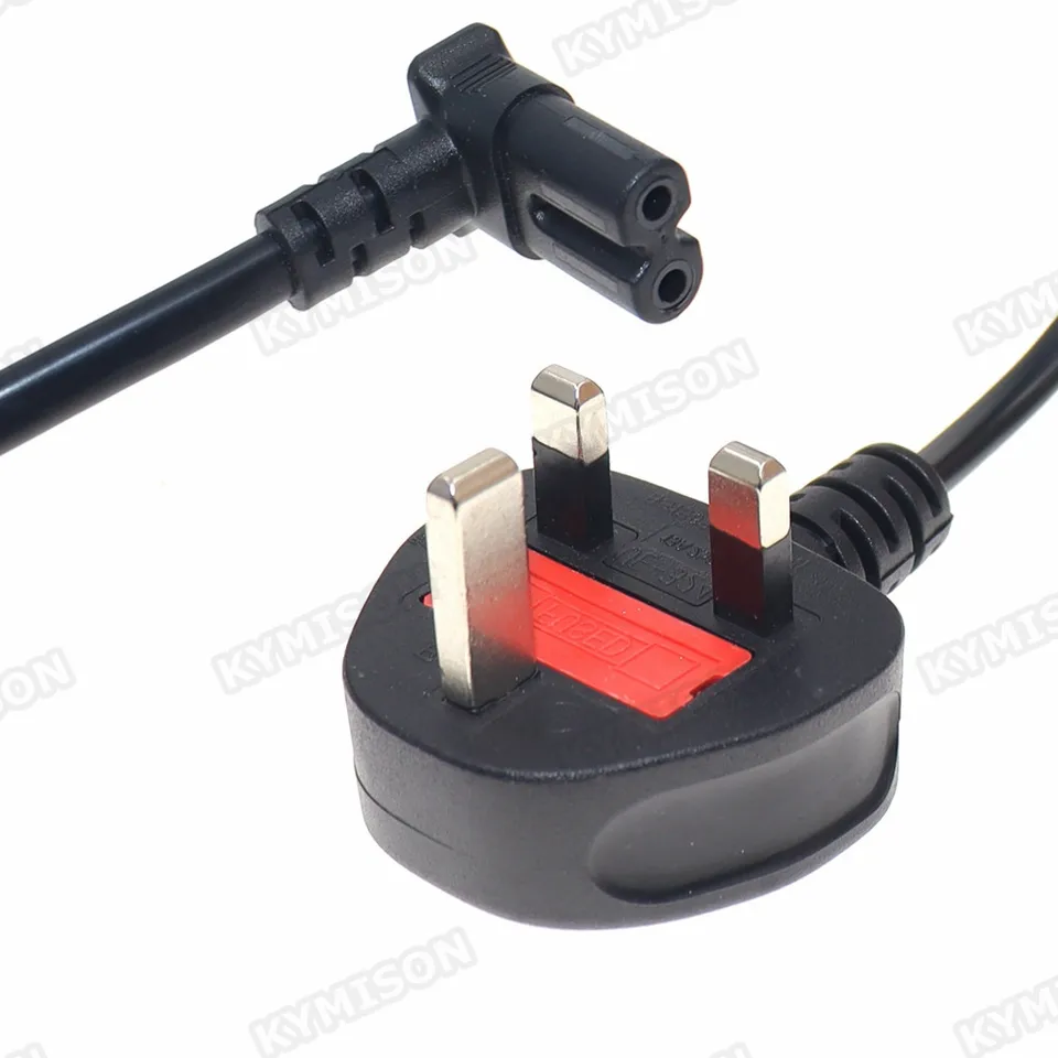 Návratný kábel LED LCD TV Monitor, UK British zástrčka na IEC C7 1,5 m smerom nahor smerom nadol