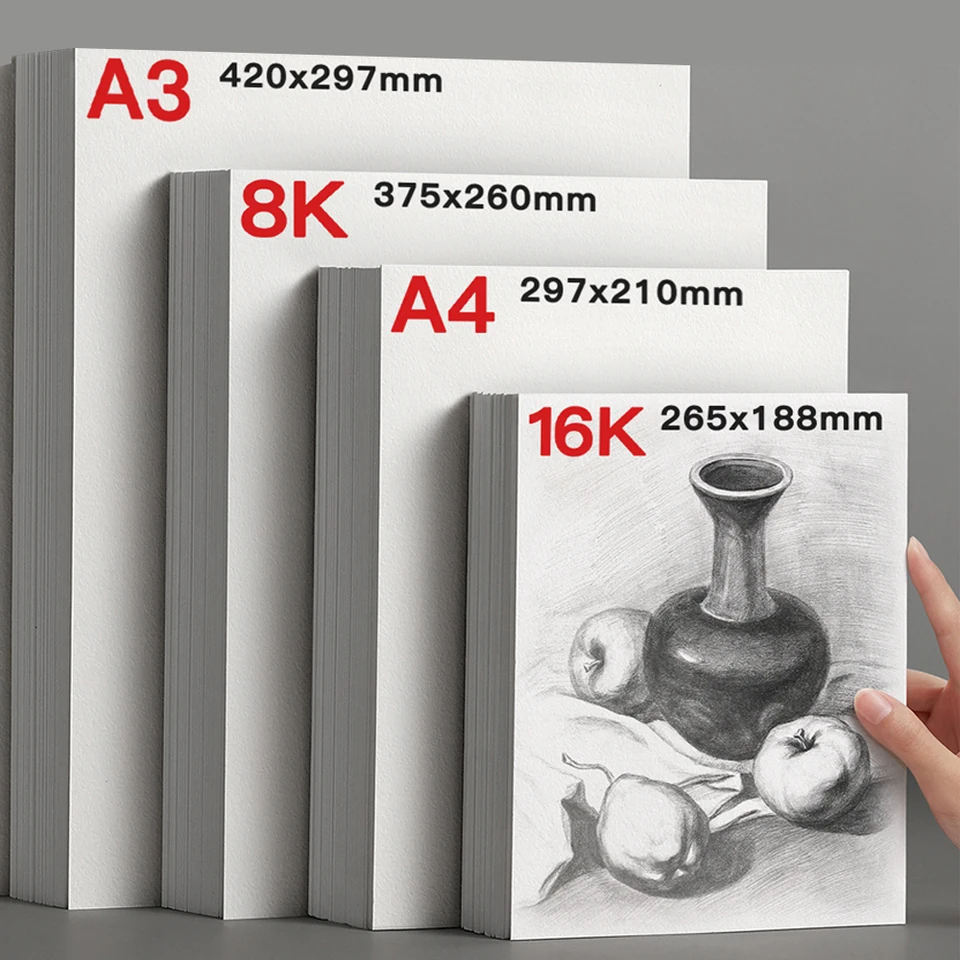 Náčrt papiera 25 listy A4/A3/8K/16K 160G Artist Paper pre dospelých a študentov-grafit, drevené uhlie, ceruzka, farebná kresba ceruzky