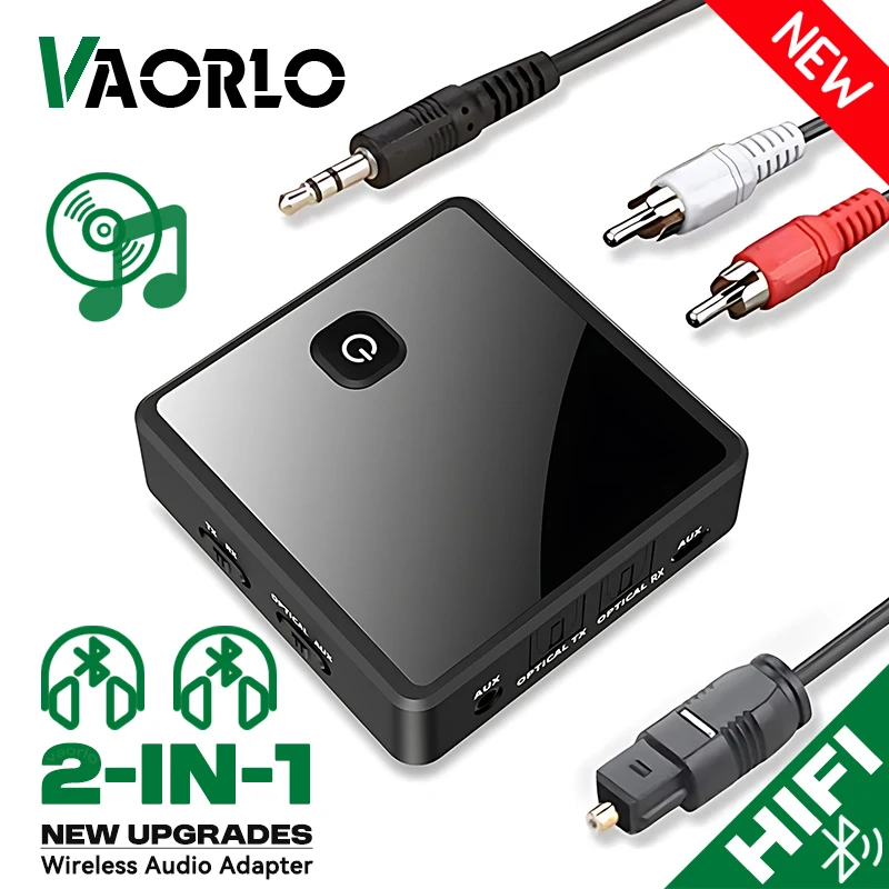 Nízka latencia Bluetooth Audio Persitter prijímač 3,5 mm Aux Jack Optical SPDIF HIFI bezdrôtový zvukový adaptér pre reproduktor PC TV CAR