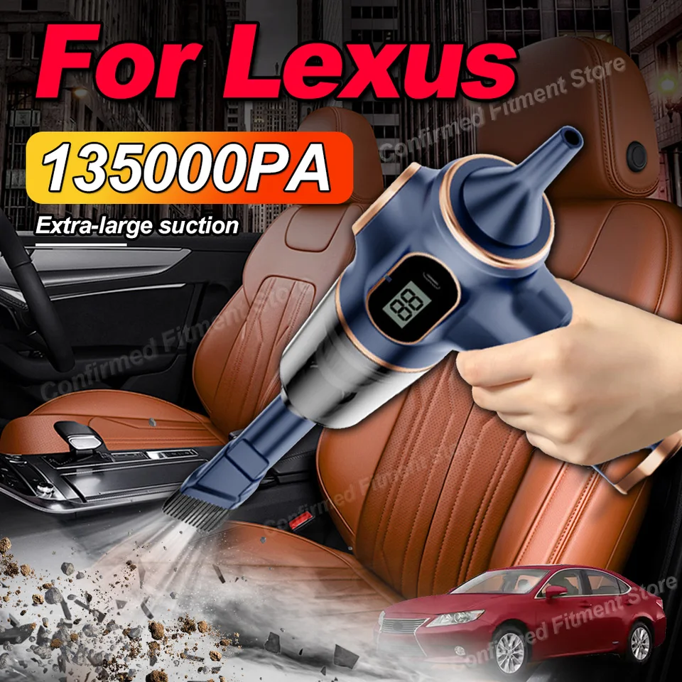 Nízko hlukový vysávač automobilu 135000PA Vysoké silné sanie hlboké čistenie pre Lexus LX570 RX400H LS430 ES300 ES350 ES330