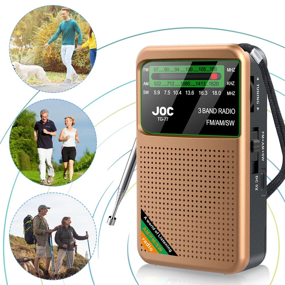 Núdzové vreckové rádio FM AM Rádio Vstavané reproduktorové tranzistorové rádio Radio Radio Player pre vnútorné vonkajšie prechádzky jogging telocvičňa kemping
