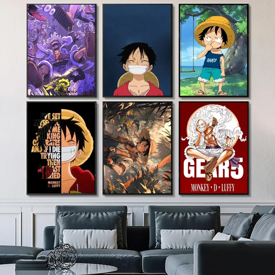 O jeden kus kusu luffy plagát self-pasívny umenia nepremokavá papierová nálepka kaviarňa bar