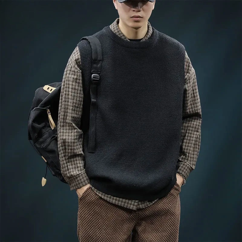 O-krk plné farebné pletené vesty pre mužov teplý sveter muž hrubý vesta lacný tkaný originálny y2k vintage nový v pletene elegantné