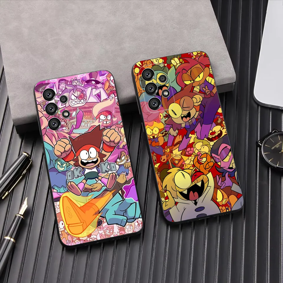 O-OK KO umožňuje byť hrdinským telefónnym puzdrom pre Samsung Galaxy A13, A21S, A22, A31, A32, A52, A53, A71, A80, A91 Soft Soft Black Shell