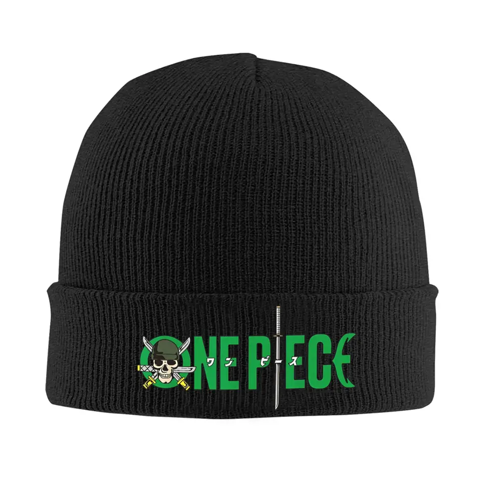 O-One P-Piece Roronoa Zoro Pirát Pirát pletené klobúky Zimné klobúky Warm Unisex Color Hunter Odznak anime čiapky Men ženy darček
