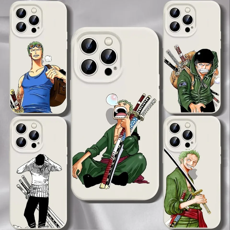 O-One P-Piece Zoro Pase pre iPhone 11 13 14 Pro Max x xr xs Max SE2020 12mini biele puzdro