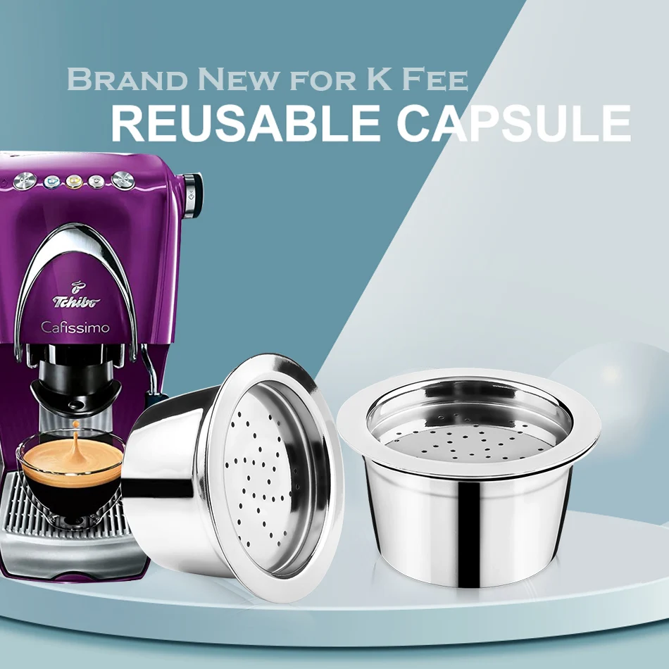 O opakovanej použiteľnej doplňovaní kávová kapsula pre Tchibo Cafissimo a K poplatok Aldi Expressi Coffee Maker stroj z nehrdzavejúcej ocele kovový filter tobol
