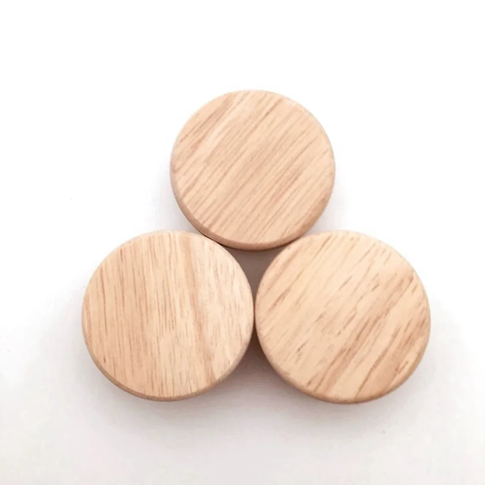 Oak Round Ruck Dia 30/40/50 mm prírodná drevená skrinka Zásuvka na šatníky pre hardvér na nábytok skrinky na skrinku