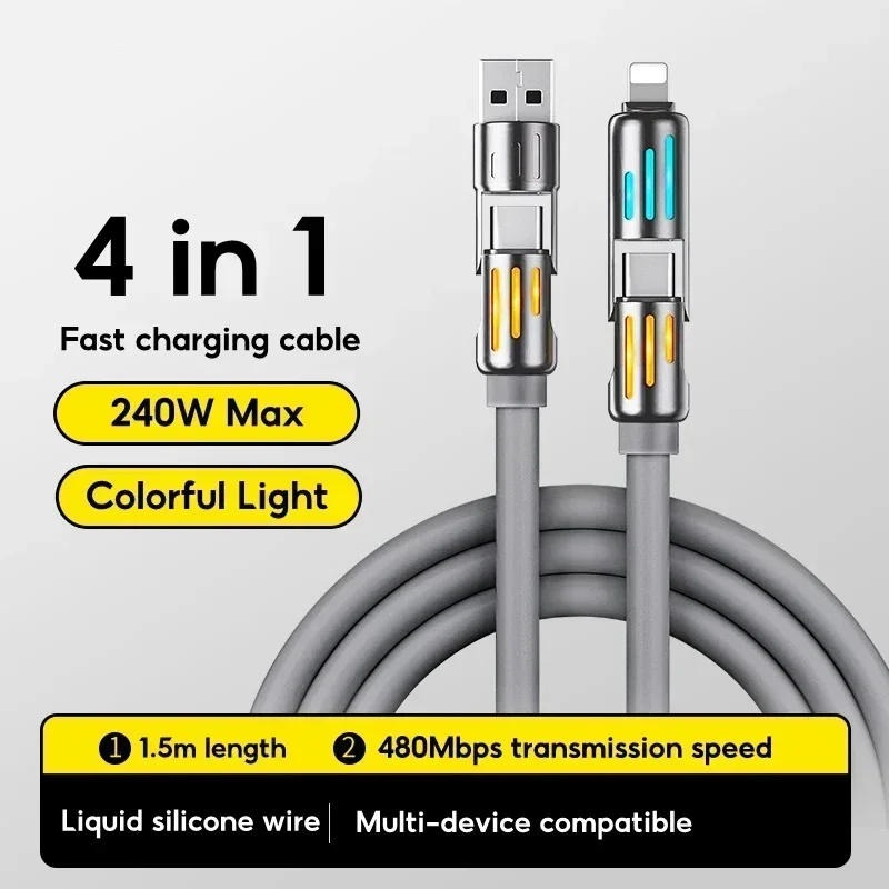 Oatsbasf 240W USB C až C Rýchle nabíjací kábel pre iPhone 15Pro max 480Mbps prenos údajov s ľahkým káblom pre Samsung Xiaomi