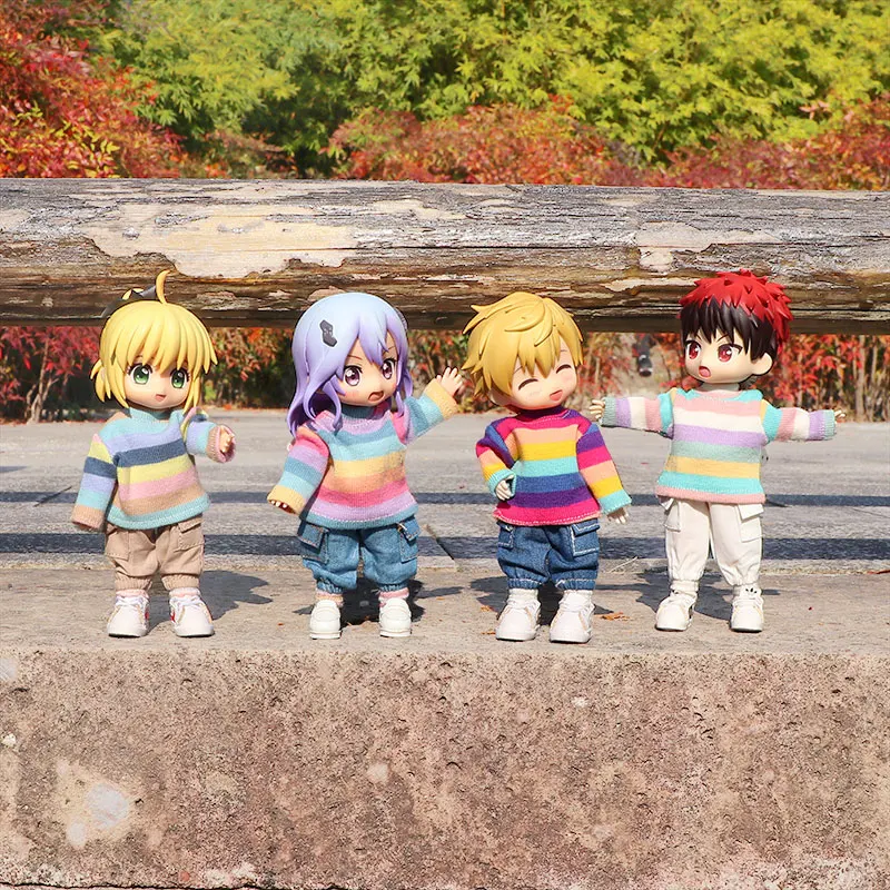 OB11 Doll Clothes Cute Bear Rabbit Collar Krátke rukávy Kriestor pre OBITSU11, Molly, GSC, YMY, 1/11BJD DODATOK