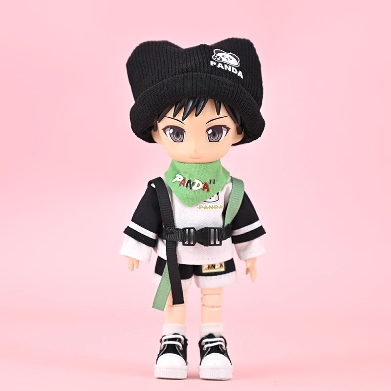 OB11 Doll Cool Panda Set Clothes Fashion Leisure Thorts Doll Ruaves Tričko pre ymy obitsu bábiku