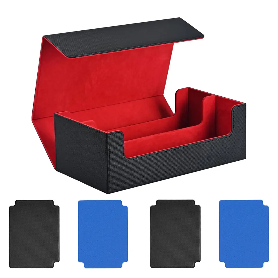 Obchodná karta Deck Box Can drží viac ako viac ako 1200 kariet Magnetics Uzavretie Zhromažďovanie karty prenosné herné karty Skladové karty Športové karty puzdro
