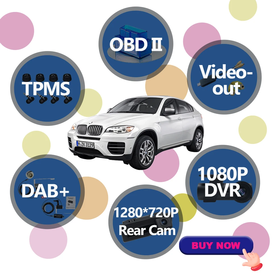 OBD2 VIDEO-OUT CANBUS TPMS DAB+ adaptér BMW X1 X3 X4 X5 F30 F31 F34 F07 F10 F11 F25 F26 E84 E80 E90 E61 E70 E71 E71 E72