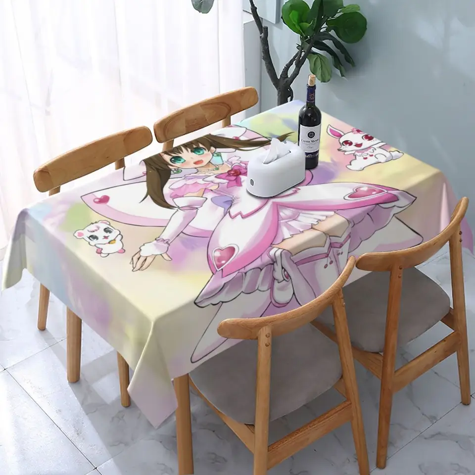 Obdĺžnikový vodotesný olej odolný Disney Cartoon Jewelpet Sanrio Japonský anime obrusový obruč