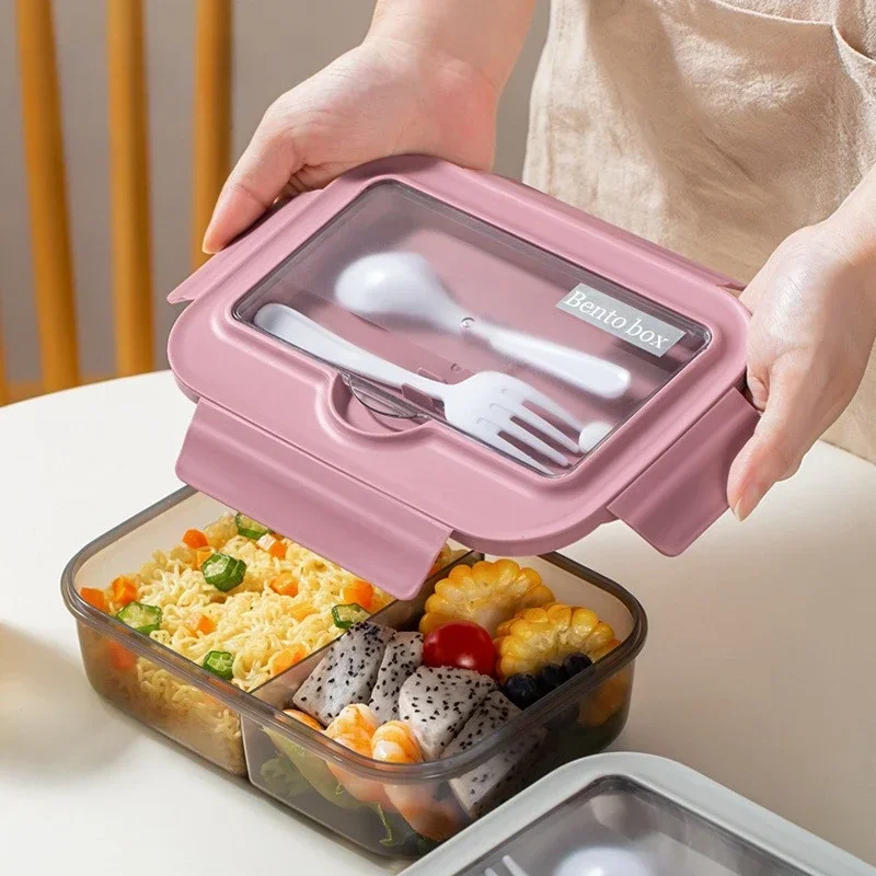Obed s riadom pre kancelársky pracovník Square Square Divised Microwave rúry Bento Box Neprestrag Food Cytle pre piknikový kemping