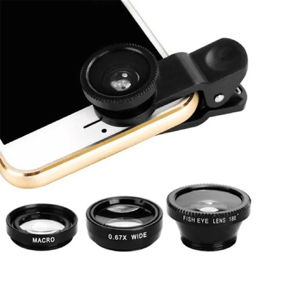 Objektív telefónu Fisheye 0,67x so širokouhlým uhlom šošovky Fish Eye Eye 6x Makro šošovky Kamera súpravy s klipom na telefóne pre smartfón