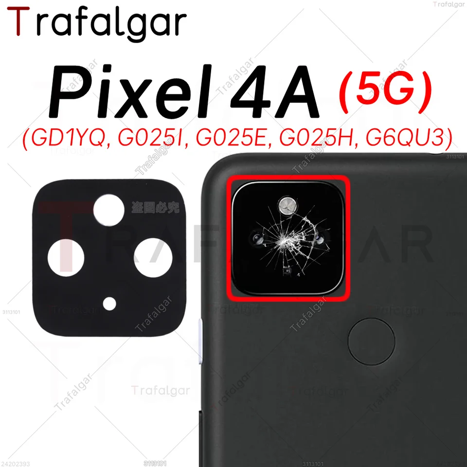 Objektív zadnej kamery pre Google Pixel 4A 5G Zadný sklenený kryt kamery Výmena lepidla Sticker GD1YQ G025I G025E G025H G6QU3