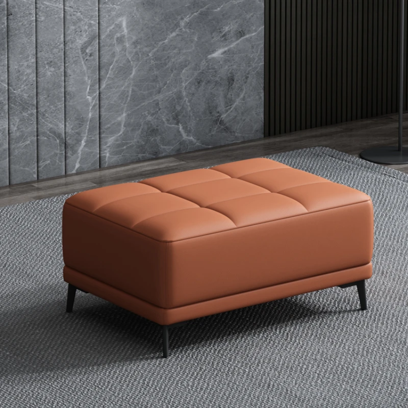 OBLASTNÁ KOŽE LIGHT STOLU LAZY MODUL SOFA Dizajn PUFFS PROSTATION ENTANCE Shoe Lavica Moderná mäkká osmanská lavica