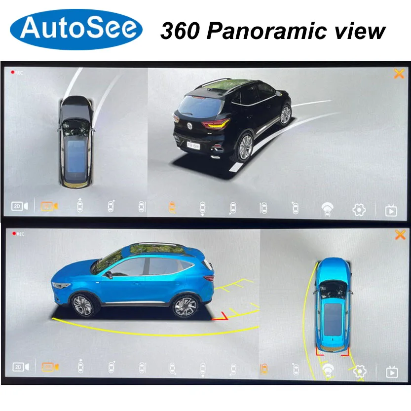 Oblek originálny OEM monitor 2022 pre Mg HS 360 Camera Birds Eye Eye 3D Panoramatic View predná zadná strana Obsah Parking Parking Revers