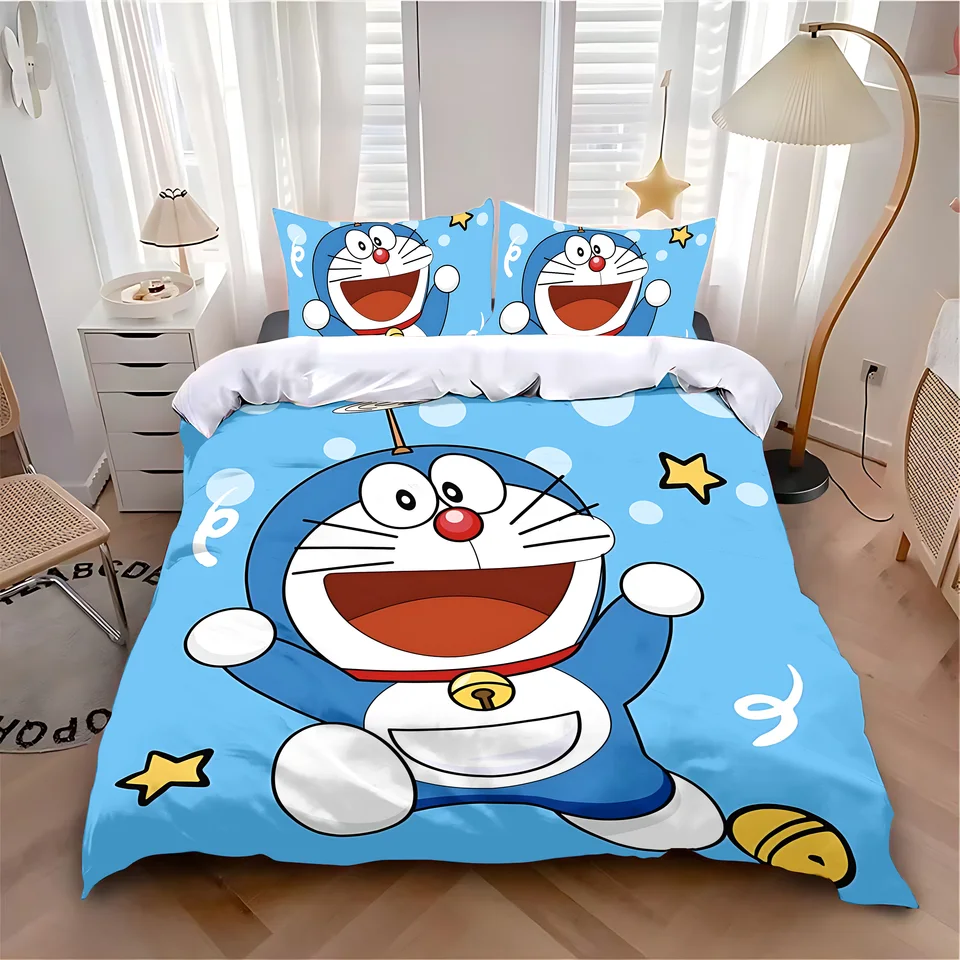 Obliečka na kryciu obliečku obliečky na obliečky sada anime roztomilé d-dorajon dospelých chlapcov dievčenské dekorácie Deti single dvojitá veľká veľkosť