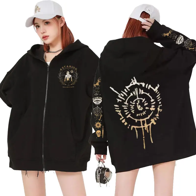 Obmedzený Astarion Baldurs Gate 3 Dievča večere zips Up Hoodies Men Ženy Harajuku y2k Zipper mikina módne vintage vintage mikina mikiny