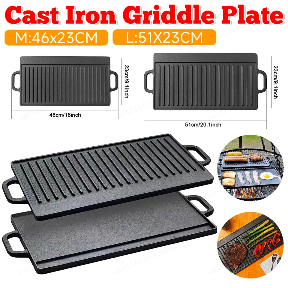 Obojstranná BBQ Pot Iron Plate Korean grilovanie gril gril panv Yakiniku Kórejský gril panv Outdoor prenosný indukčný sporák