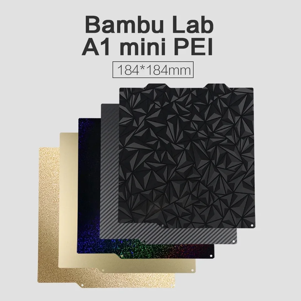 Obojstranná štruktúrovaná doska na zostavenie PEI pre Bambu Lab A1 Mini Spring Steel List s plynulým filmom PEO/PET/PEI 184x184 mm