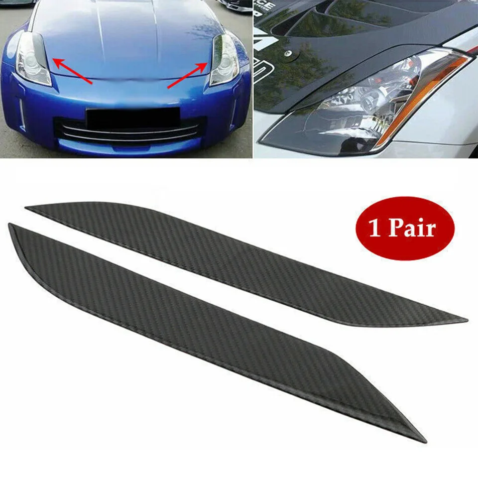 Obočie s obočím Svetlometové očné viečka 2ks 2ks exteriérové ​​dekorácie pre Nissan 350Z 2003 ~ 2009