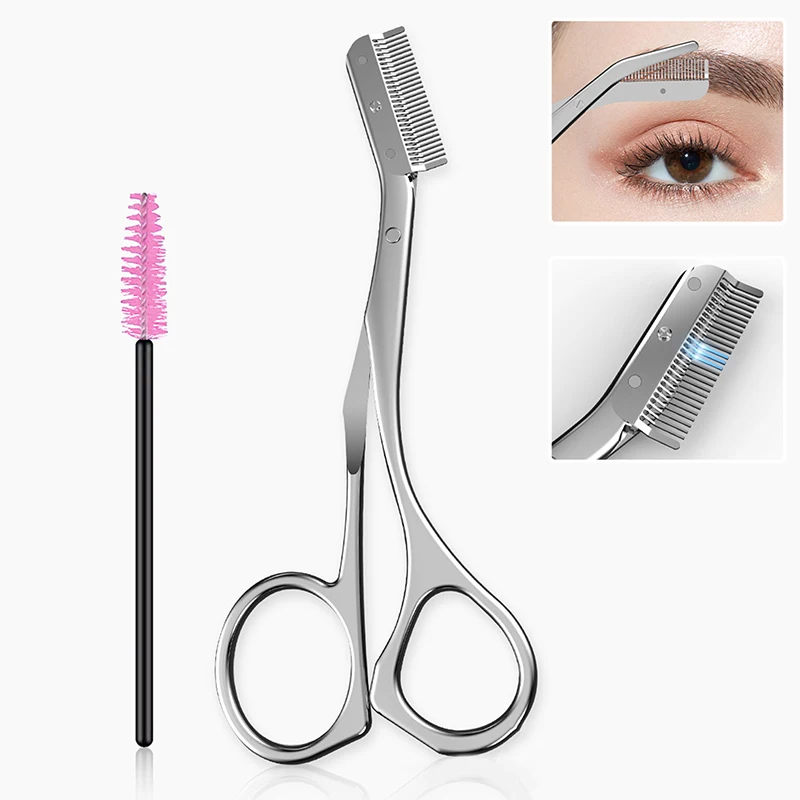 Obočie Zastrihávacích scissor kozmetické výrobky pre ženy s nožnicami obočia s hrebeňom z nehrdzavejúcej ocele make -up nástroje kozmetické nožnice
