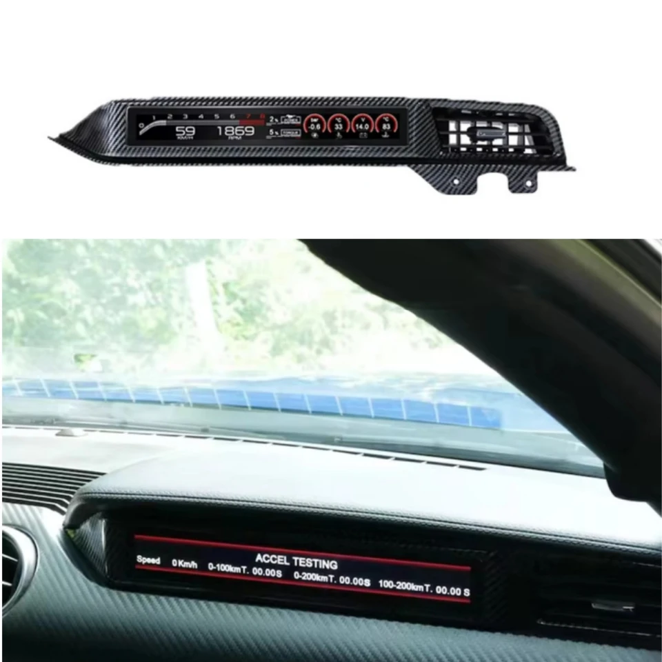 Obrazovka Dishboard Display pre Ford Mustang 2015-2023 LCD Side Obyvateľstvo HD Dashboard Speed ​​Metter Autá pretekársky prístroj Copilot