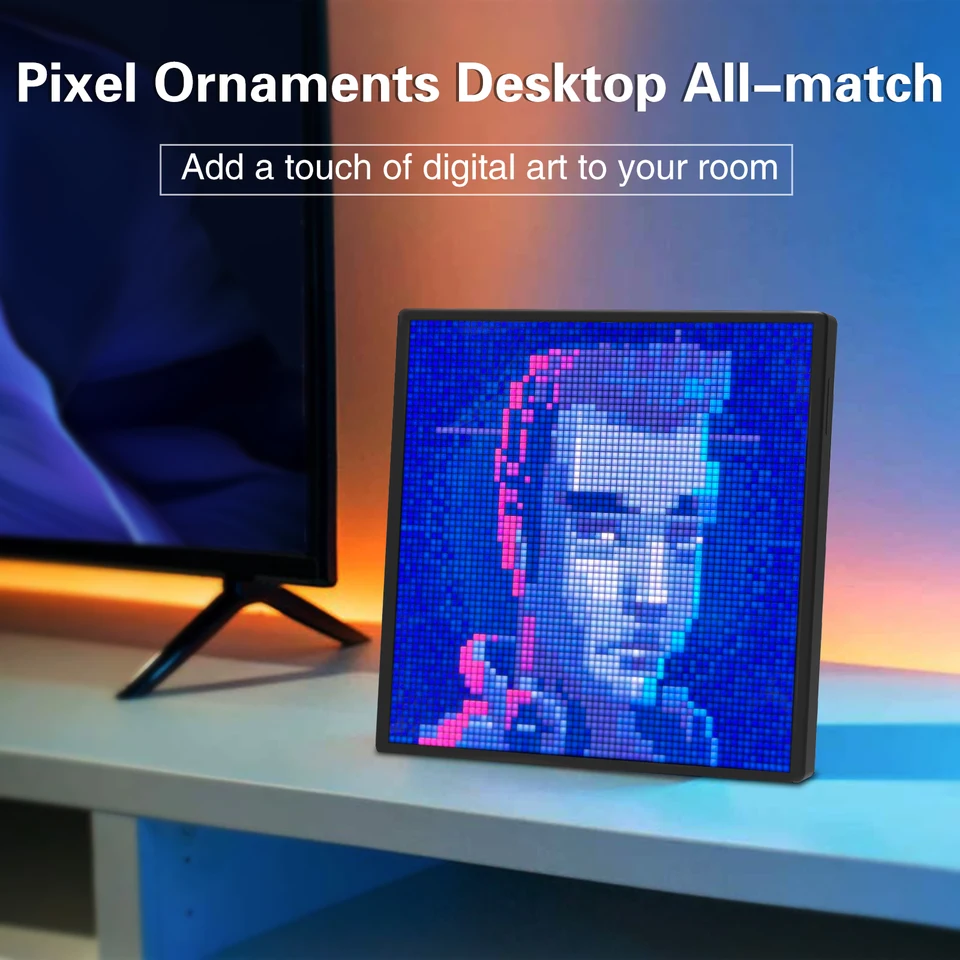 Obrazovka LED pixelov s Bluetooth, DIY Dynamic Pixel Pixel, Darček, tabuľka s fotografickým rámom, 64x64