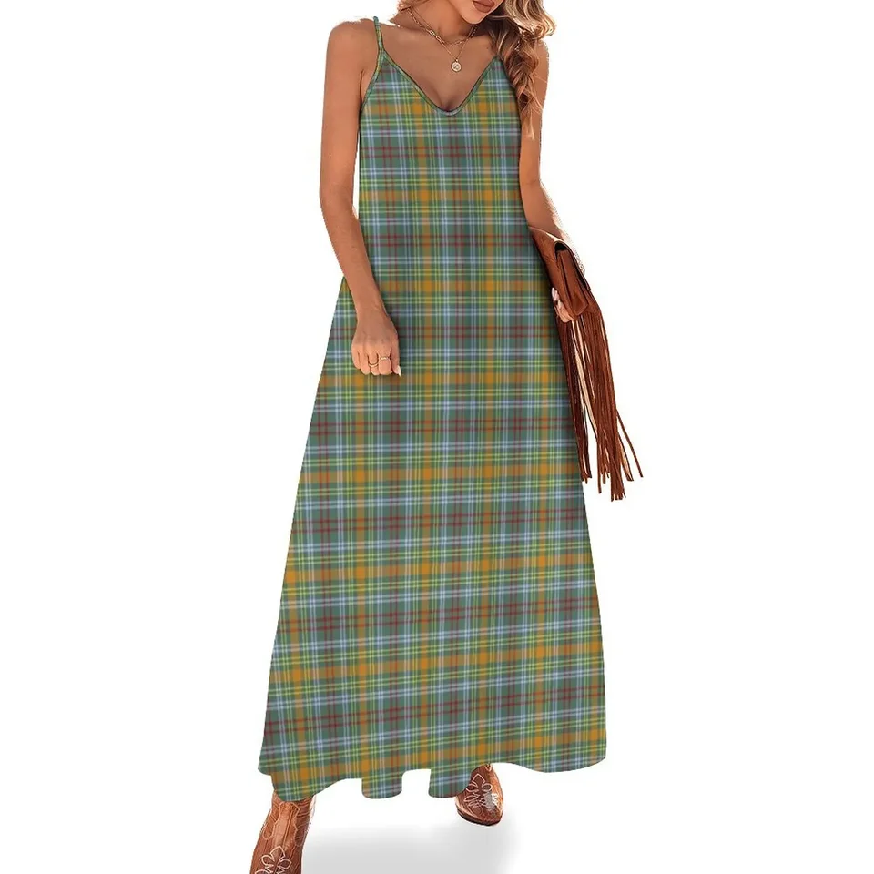 O'Brien Tartan Pattern Colorful Irish Plaid bez rukávov oblečenie večerné šaty Dámske letné šaty Žena 2024 Trendy