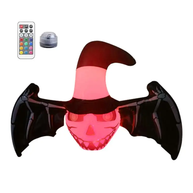 Obrovské nafukovacie netopiere dekorácie 3 stôp obrovské Halloween nafukovacie modré netopiere s obrovskými čiernymi krídlami nafukovacie netopiere LED svetlo osvetlenie-up