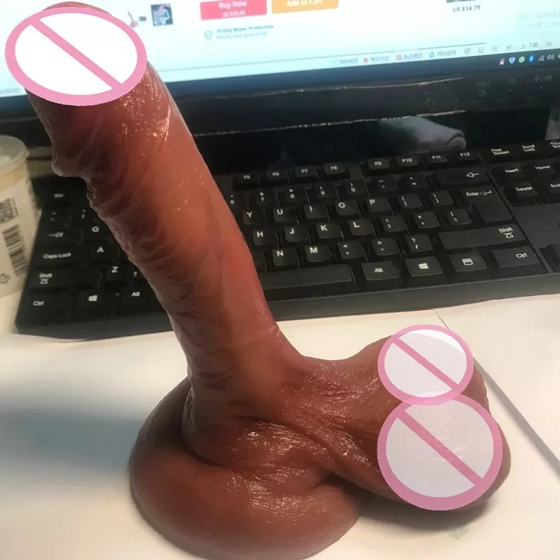 Obrovské semenníky dildo realistické ženy masturbácia silikónového penisu veľký péro sact pohár g Spot stimulujte análny sexuálny hračku pre ženy muž
