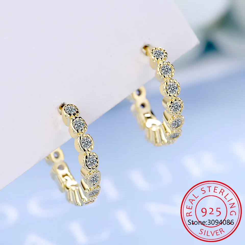 Obruče 100% 925 Sterling Silver Real 3mm Moissanit Stud náušnice pre ženy šumivé laboratórne diamantové darčeky