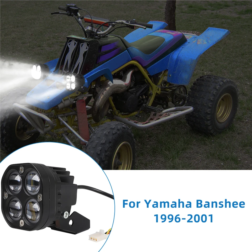 Obrázok 1 z 10 2 x LED svetlomety súpravy Humliteľské svetlá pre Yamaha Banshee 350 YFZ350 1987-2001