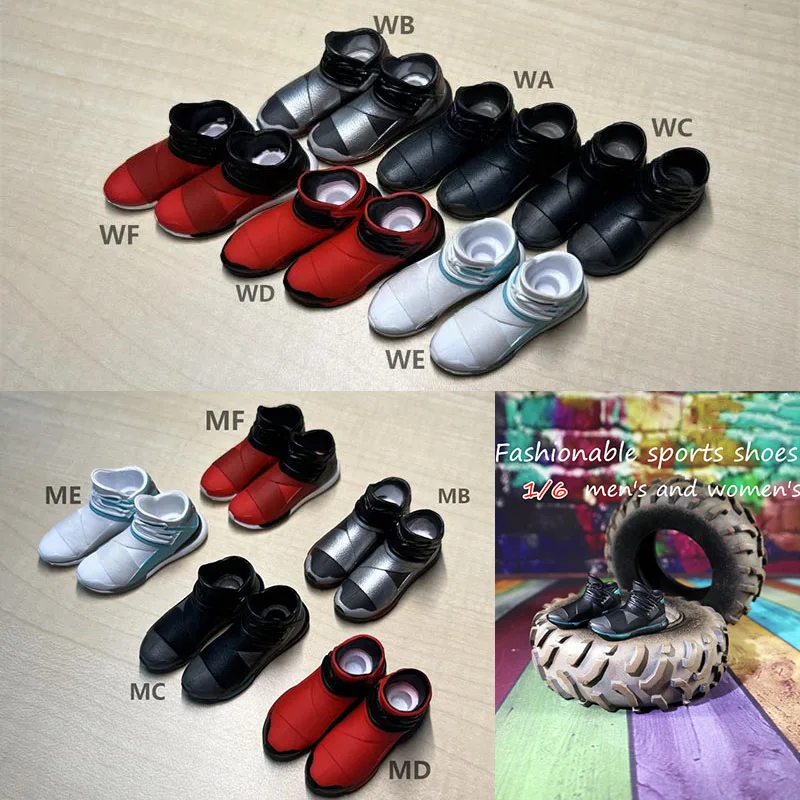 Obuv King SK001 1/6 mužských ženských príležitostných topánok tenisky Sport Solid Shoes Model Fit 12 '' 'Action Forod Body s odnímateľnými nohami
