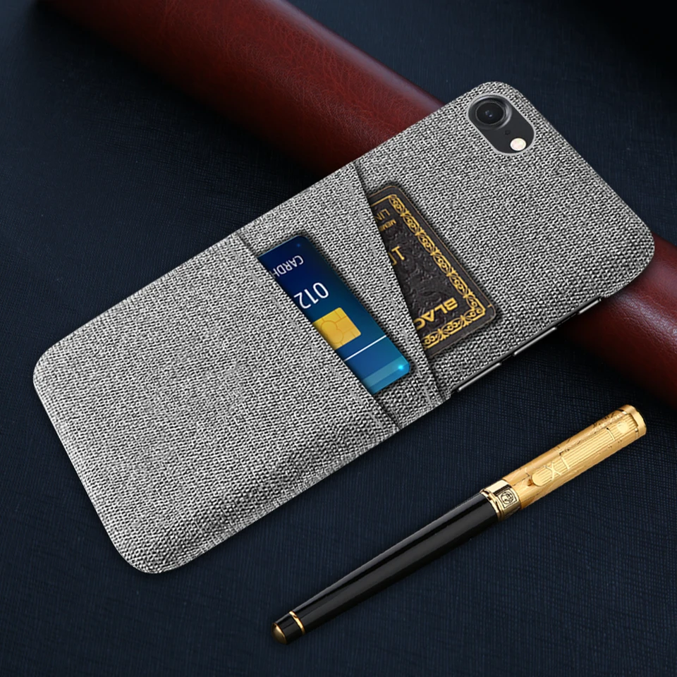 Obálka luxusnej tkaniny s dvojitou kartou pre iPhone 7 8 SE 2 3 2020 2022 puzdro pre iPhone Apple SE 2. 3. generácia SE2 SE3 Funda