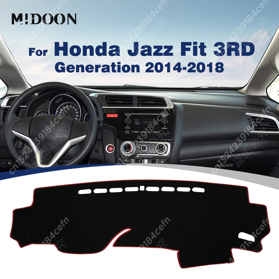Obálka na palubný panel automobilov pre Honda Jazz Fit 3. generácia 2014 2015 2016 2017 2018 Dash Mat Mat Anti-UV Carpets Auto príslušenstva