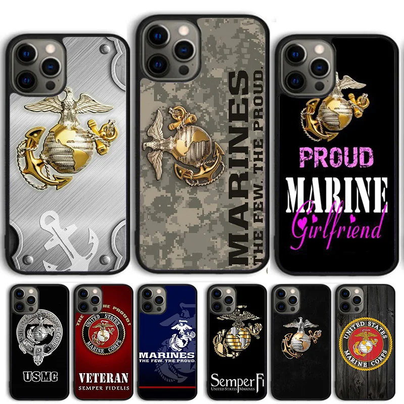 Obálka puzdra na telefónnom zbore USMC pre iPhone 15 16 14 13 12 Pro Max Mini 11 Pro Max xs x xr plus Coque Shell