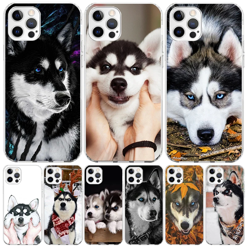 Obálka telefónu pre psie psa Sibír Husky pre Apple iPhone 16 15 14 13 12 Mini 11 Pro Max x xs xr 7 plus 8 + SE 2020 Trendové fondy