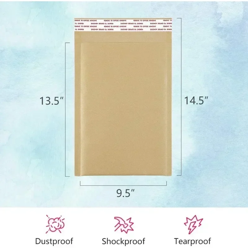 Obálka tesnenia Mailer Paluba Polden a Bubble Brown Brown PCS prepravné vrecko s papierom 50 vankúšov Kraft Natural
