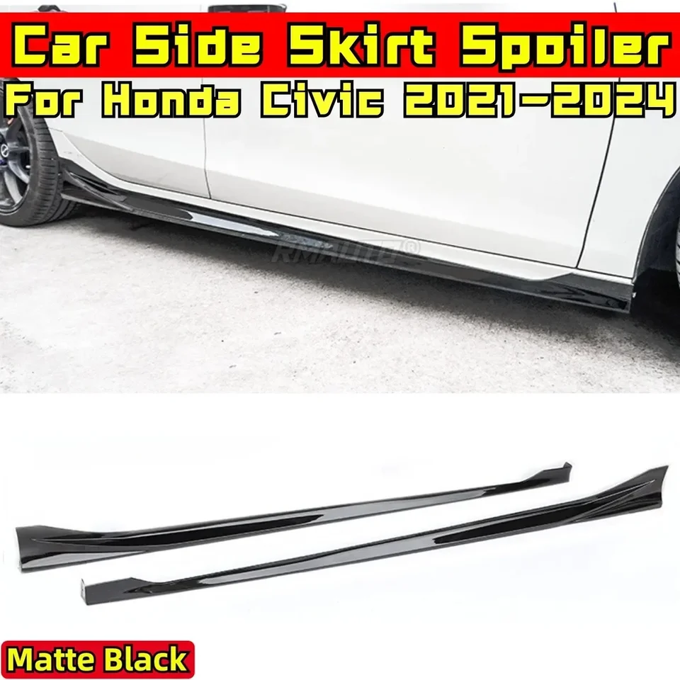 Občianska bočná sukňa Lip Matte Black Mugen Style Ska) Splitter Body Kit pre Honda Civic 11. Gen 2021-2024