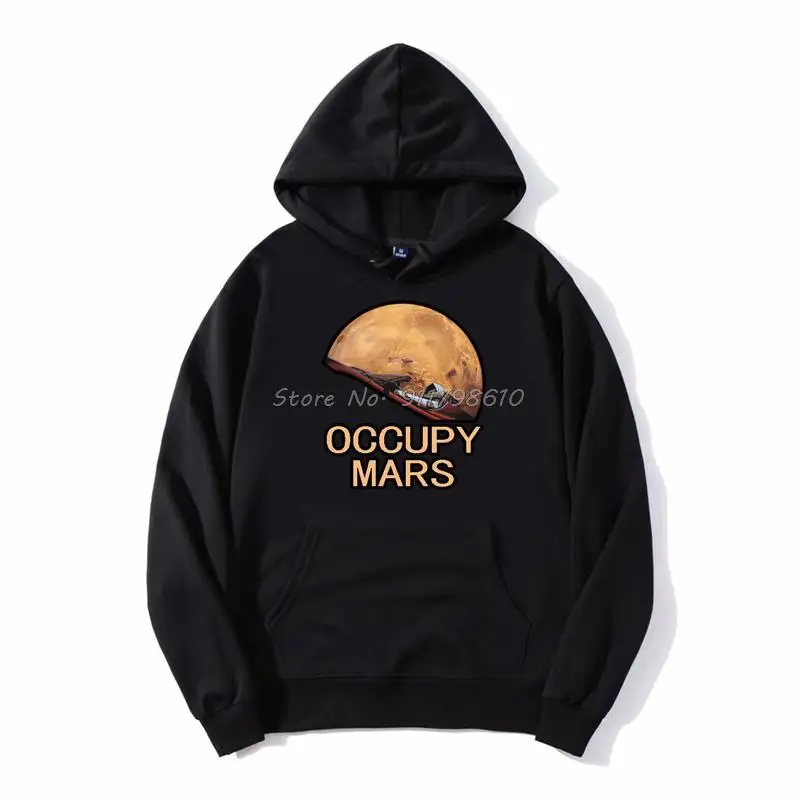 Occupy Mars Spacex Starman Hoodie Men Elon Musk Falcon Heavy 9 mužov s kapucňou fleece mikiny mikina Streetwear harajuku