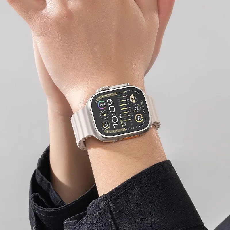 Oceánsky popruh pre Apple Watch Ultra 2 pás 49 mm 10 9 8 7 45 mm 41 mm Silikónový náramok IWATCH 6 5 4 3 SE 44MM 40 42 mm pás