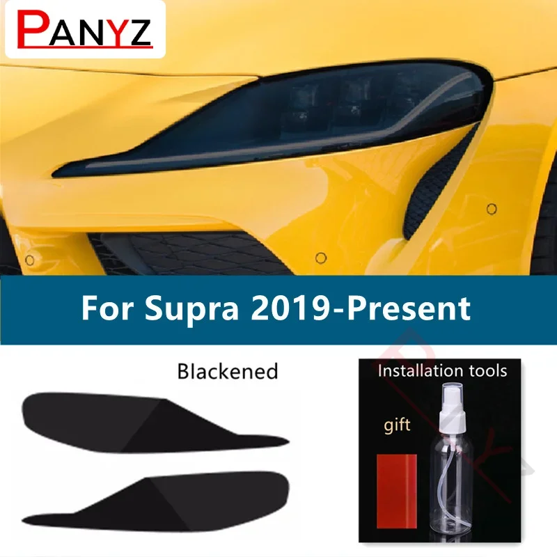 Ochrana automobilov Tint Tint Film dym čierna priehľadná nálepka TPU predné svetlo pre Toyota supra 2019 2020 GR GT4 Príslušenstvo