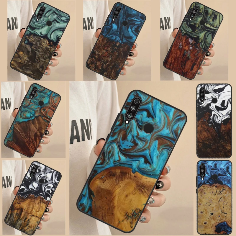 Ochrana cestovateľa drevenej živice pre Huawei Nova Y70 Y90 Y60 Y61 3i 7i 8i 11i 5T 9 10 SE P SMART P20 P20 LITE P30 Pro Case